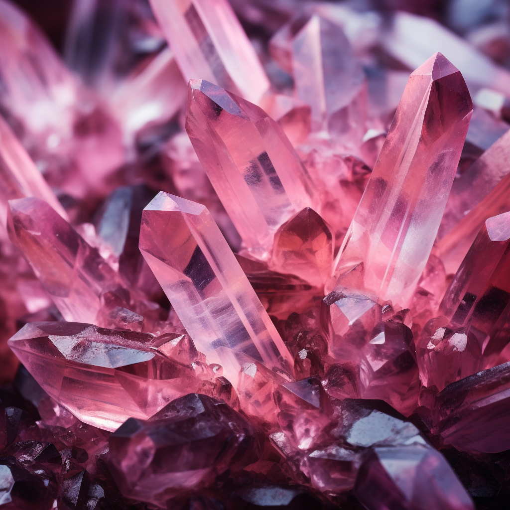 Pink crystals on a background