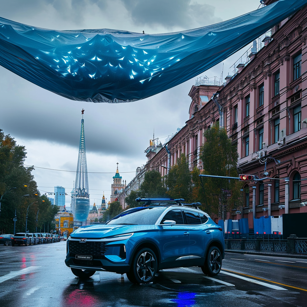 CS35PLUS Car on Moscow Street under Blue Dome