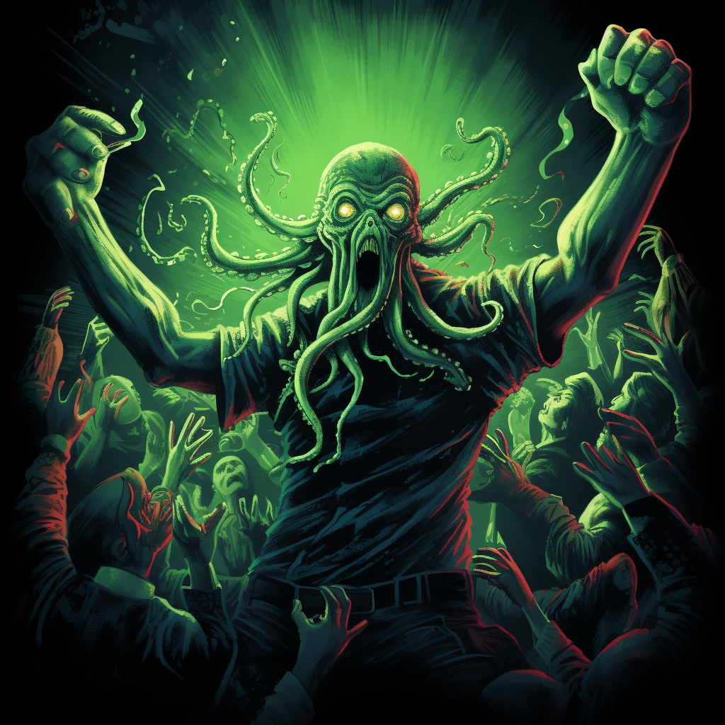 Enigmatic Cthulu throws epic rave