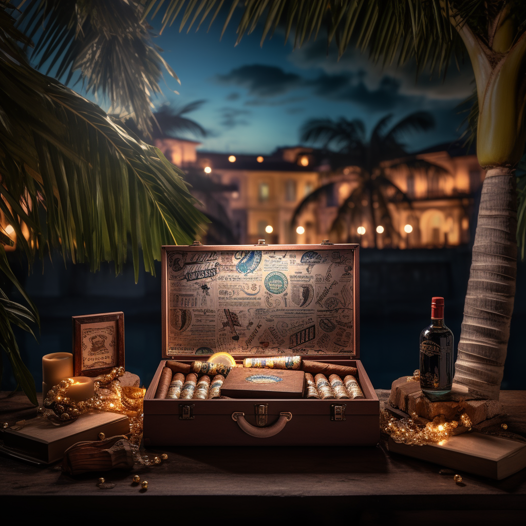 Open Cuban Cigar Box on Table