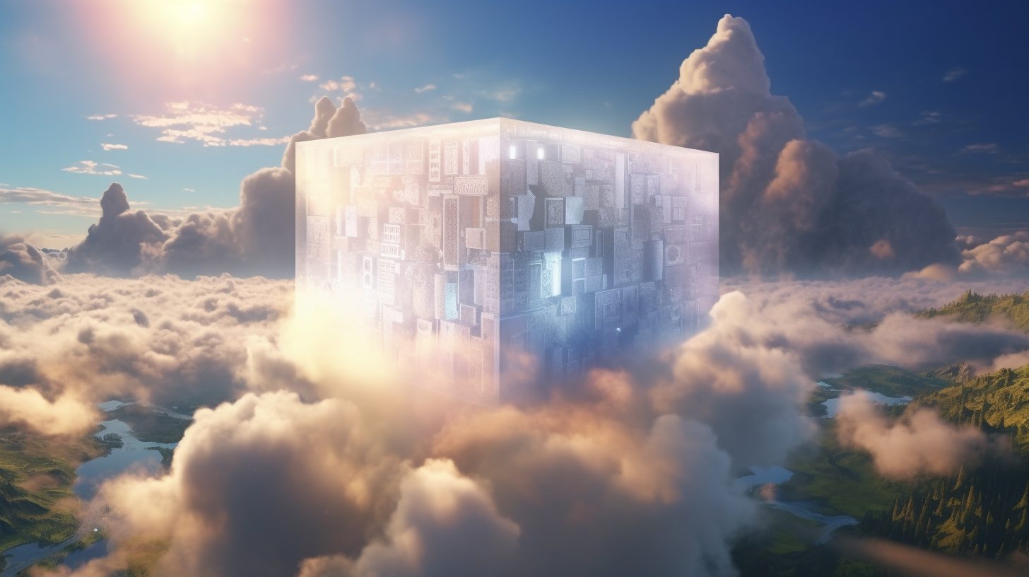 Stunning cube of heaven emerging from clouds