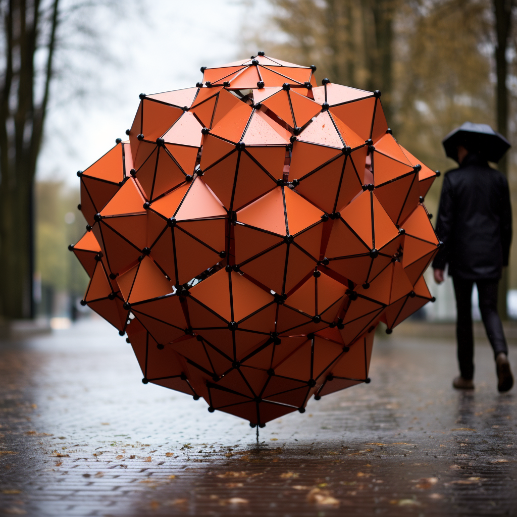 Stylish cube-shaped umbrella accessory