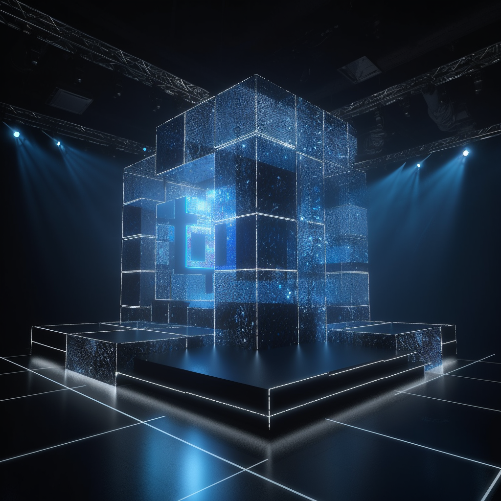 Cube Stage Blue LED Lights