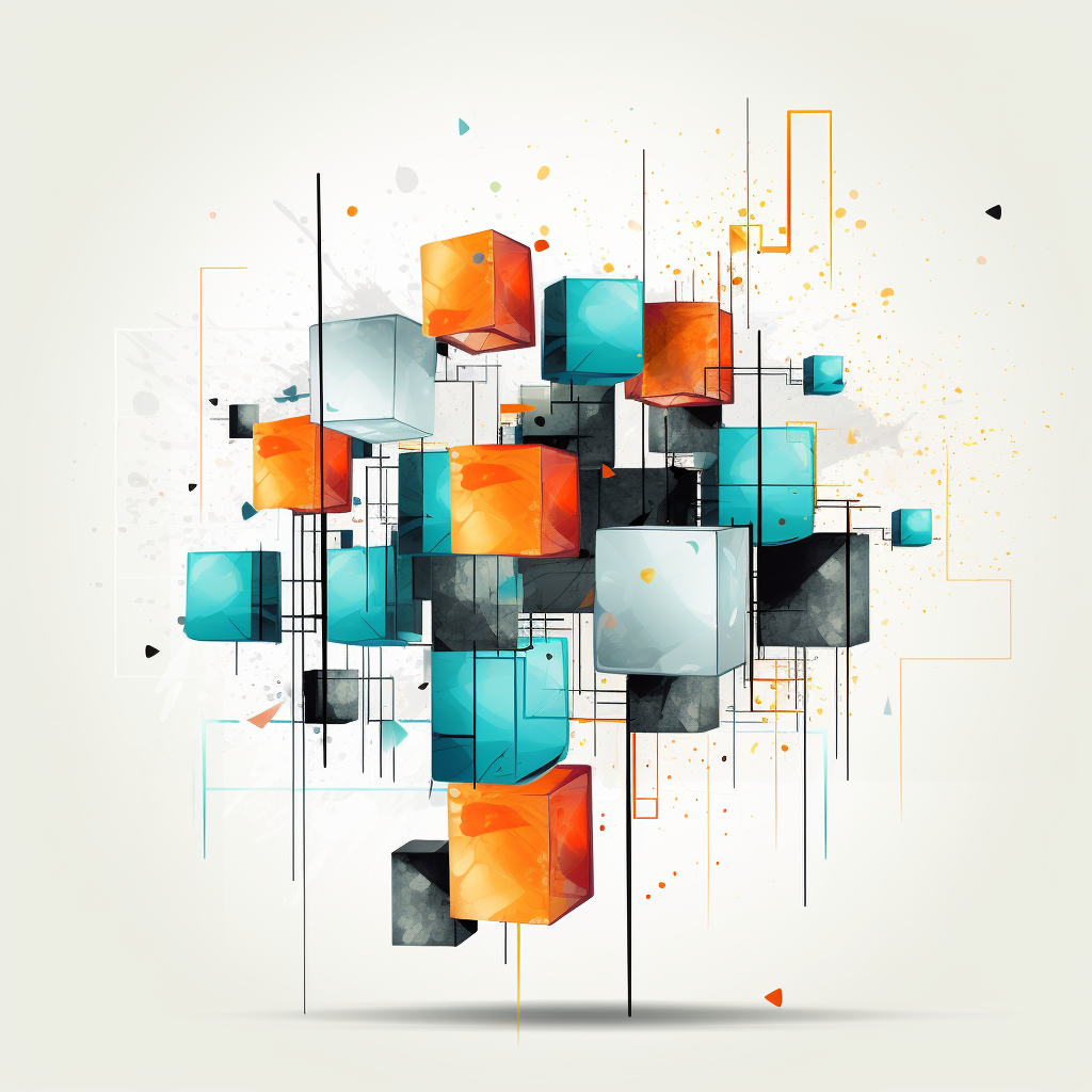 Abstract design illustration with cubes