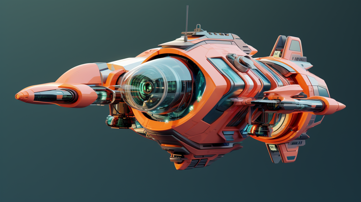 Cubism spaceship in high resolution