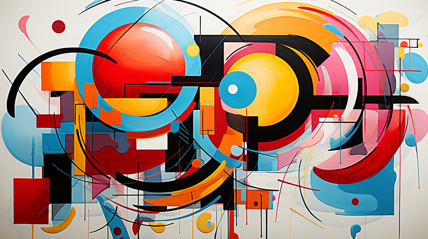 Colorful cubist art with geometric shapes