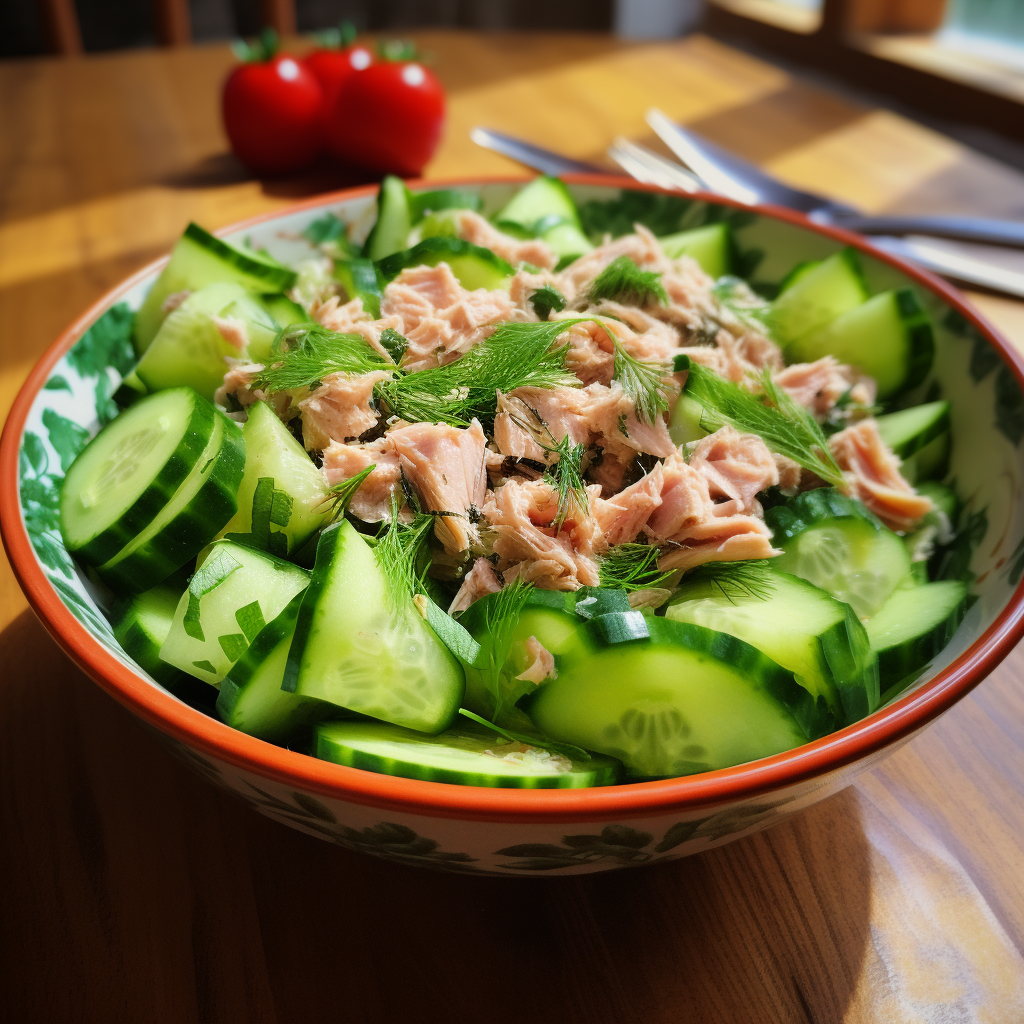 Refreshing cucumber and tuna salad