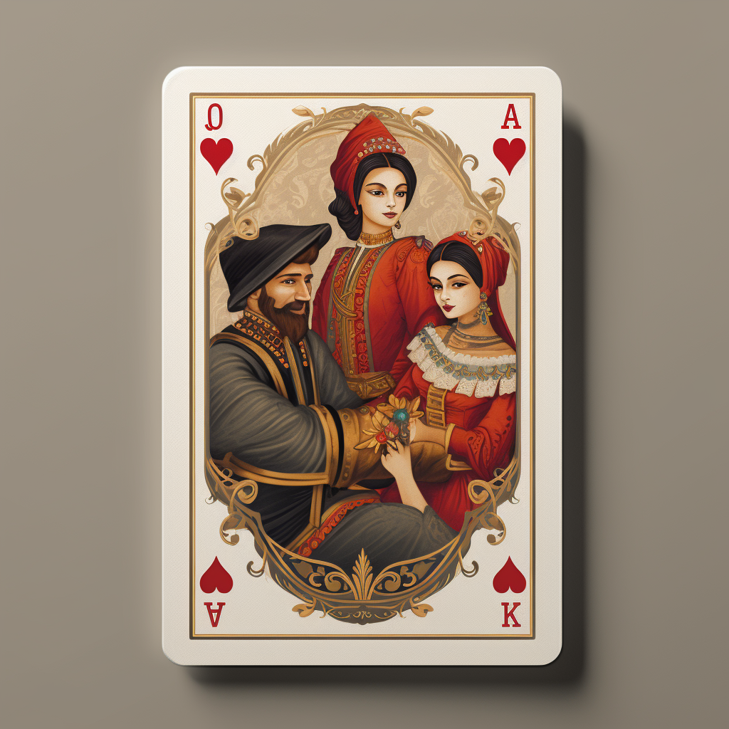 Colorful culture playing card illustration