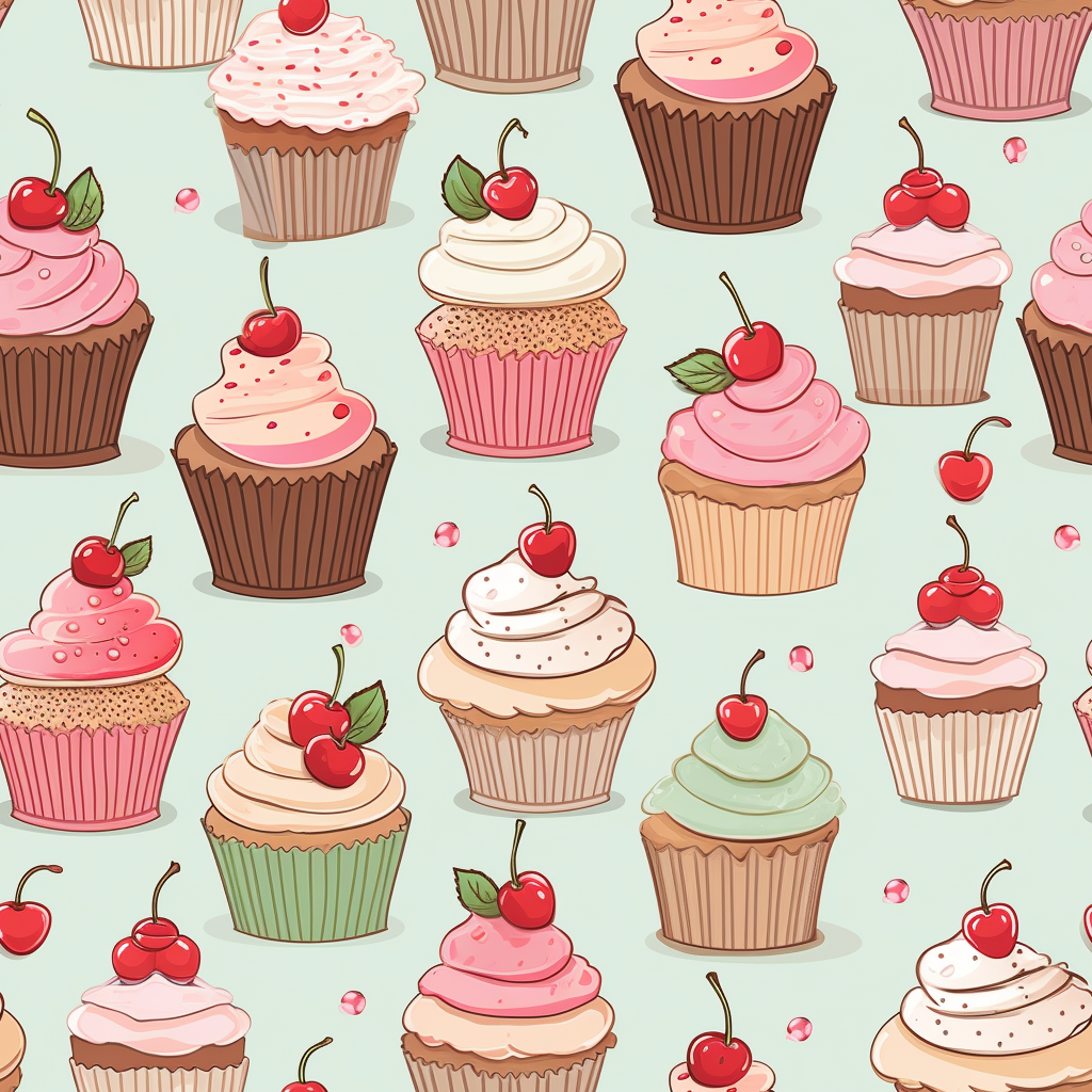 Beautiful Cupcakes Pattern Design