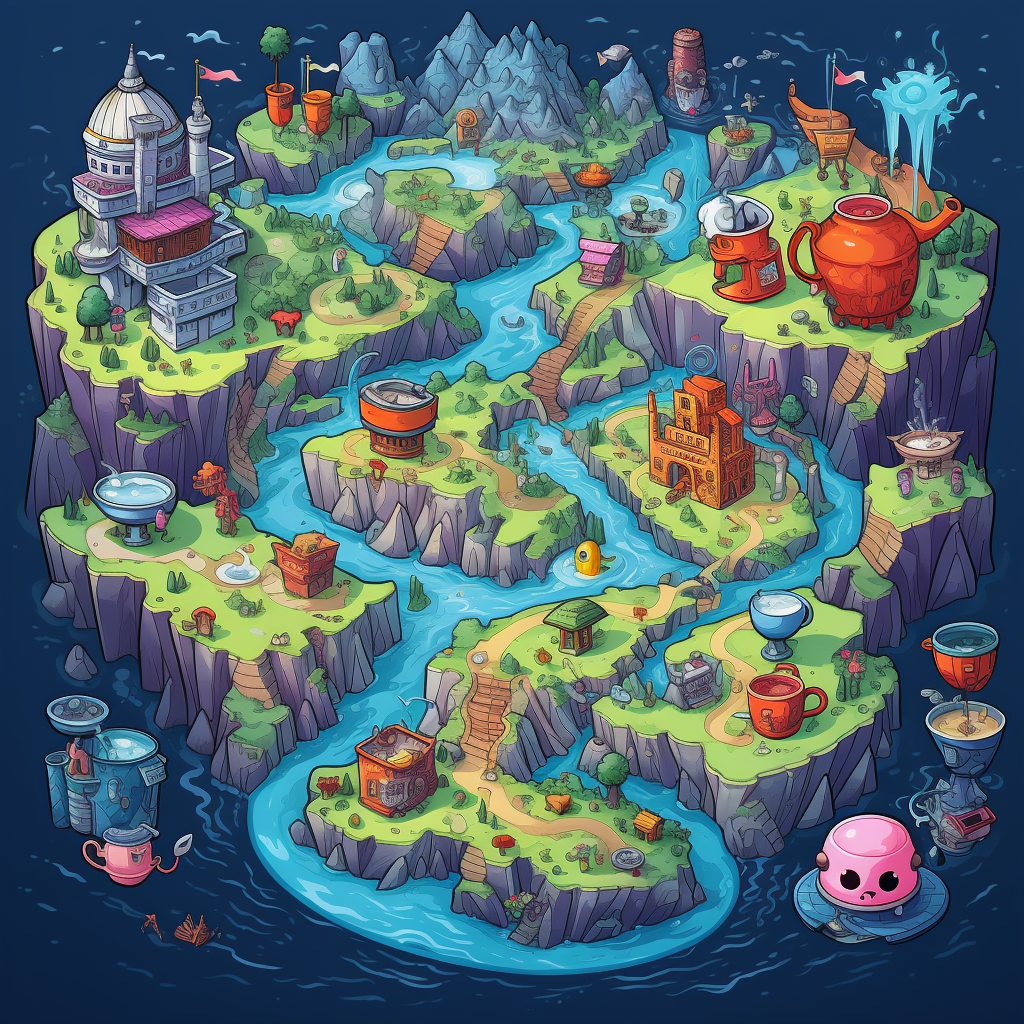 Cuphead Cartoon Video Games Map