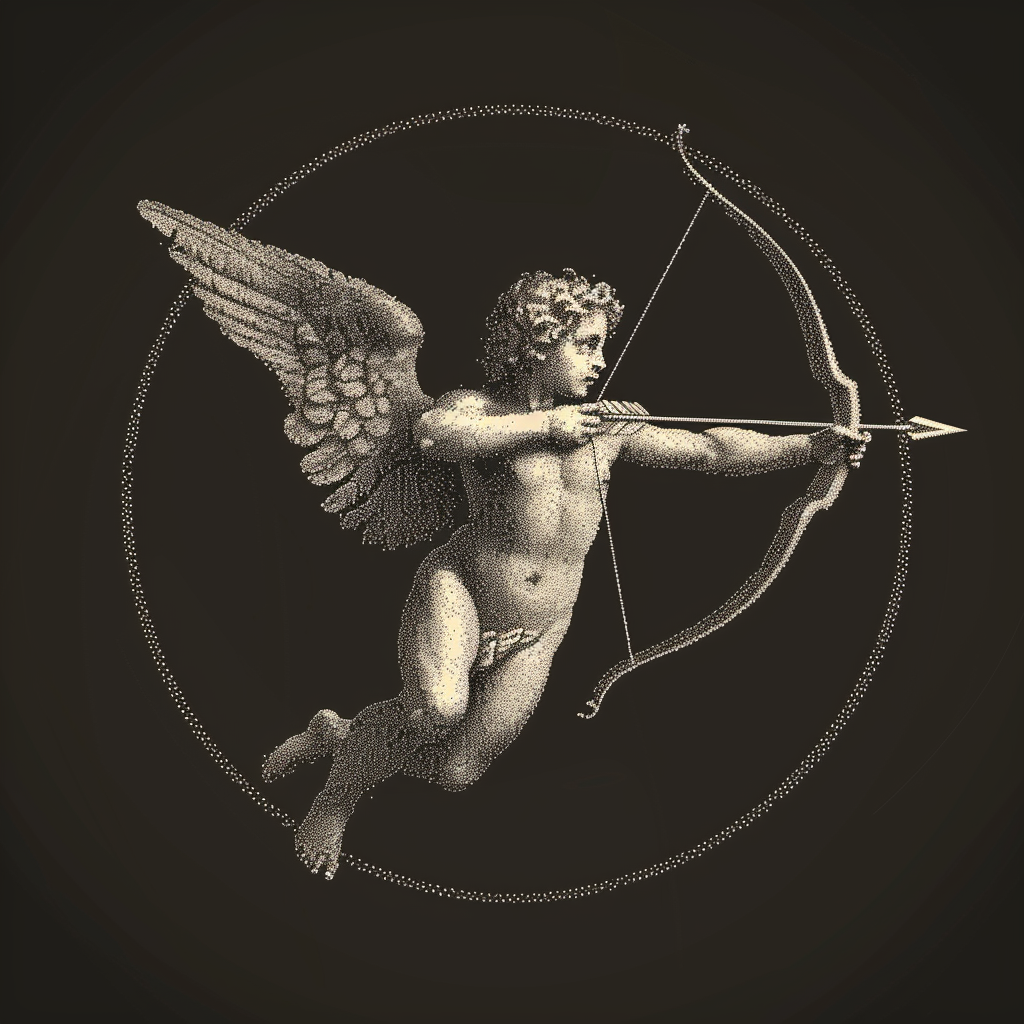 Cupid Shooting Arrow Illustration