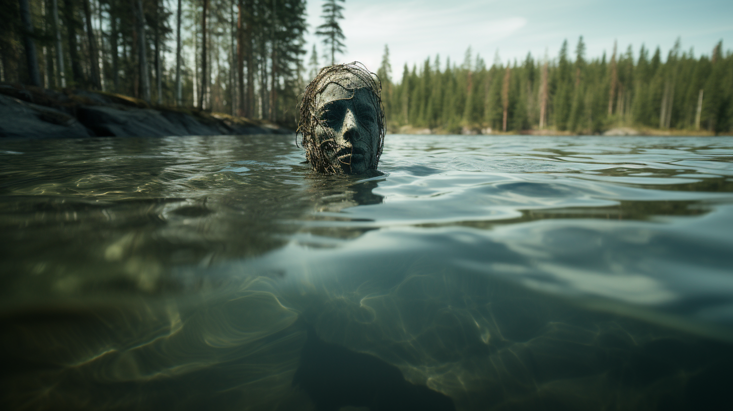 Enchanting water spirit in Nordic lake