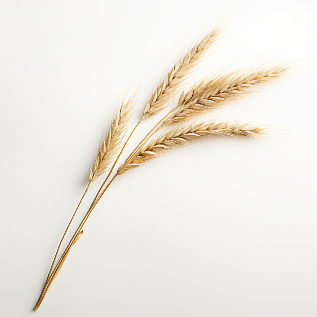 Curved Wild Oat Stalk on White