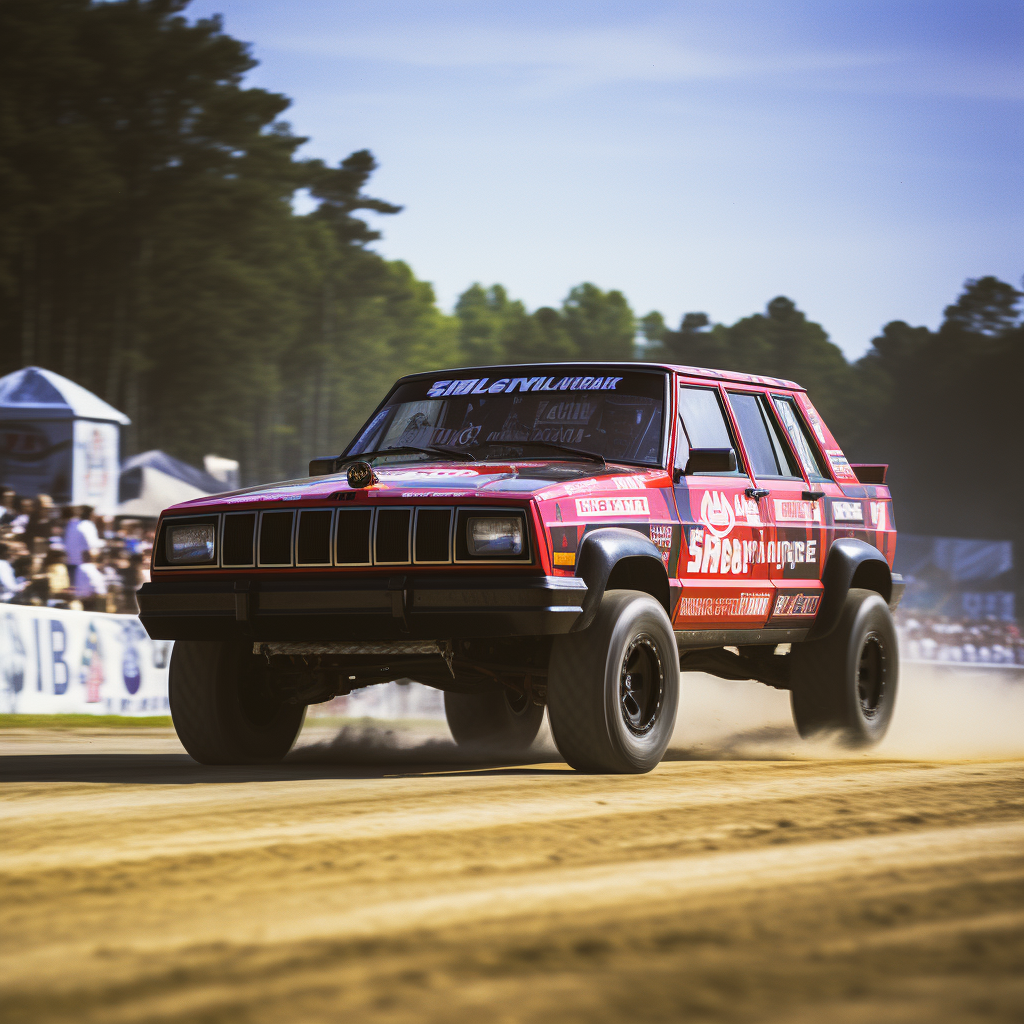 Custom Jeep Cherokee XJ Racing on NASCAR Circuit