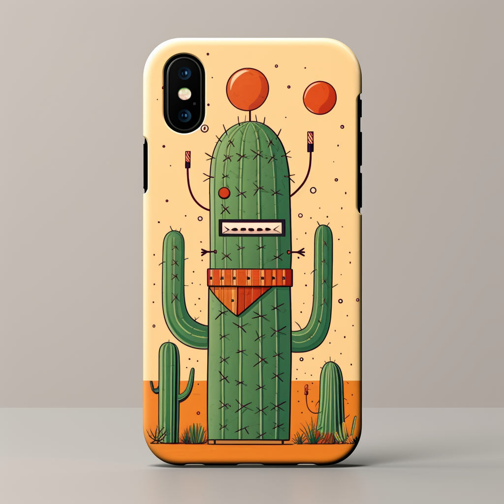 Cute anthropomorphic cut cactus illustration