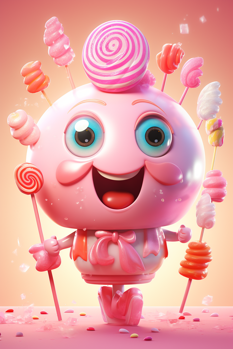 Adorable 3D candy character