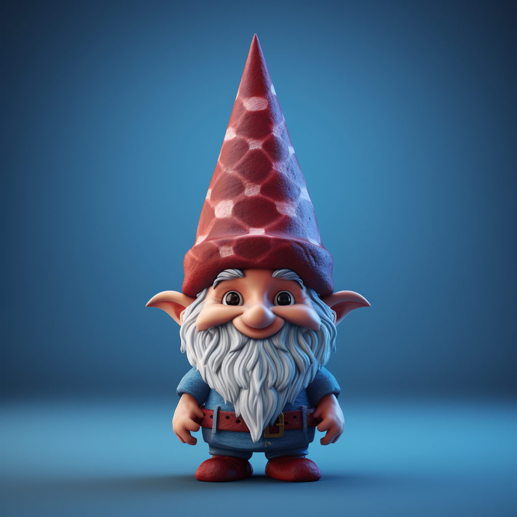 Cute 3D gnome with pointy hat