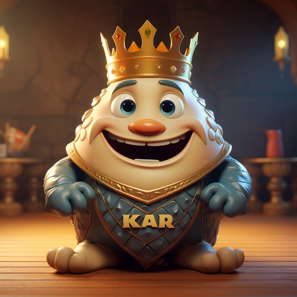 Cute king mascot in 3D