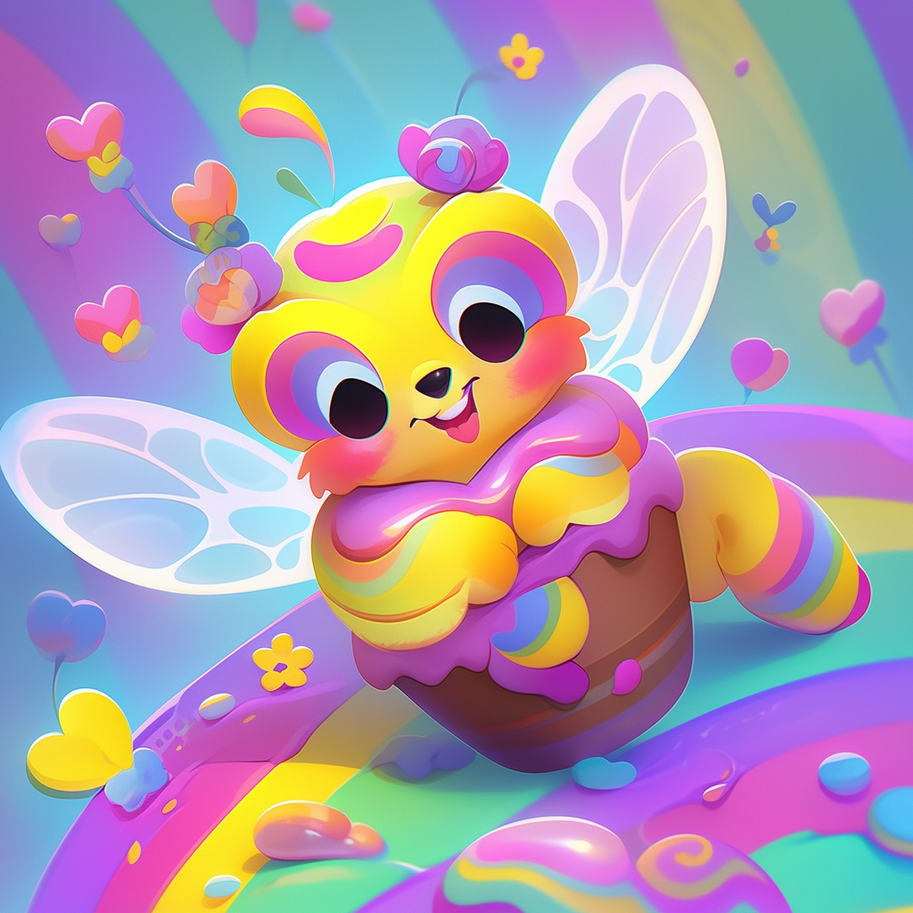 Cute Adorable Bee Chibi Illustration Background