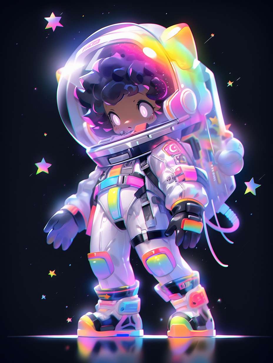 Cute African American Astronaut in Playful Pose