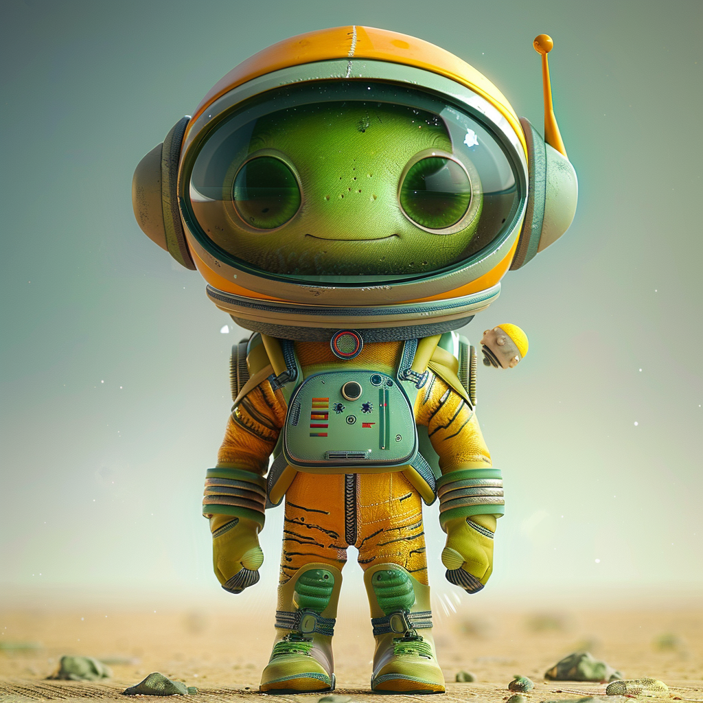 Cute alien astronaut for kids