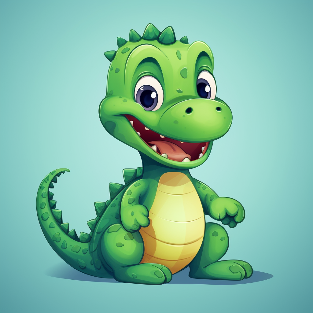 Cute alligator in cartoon style