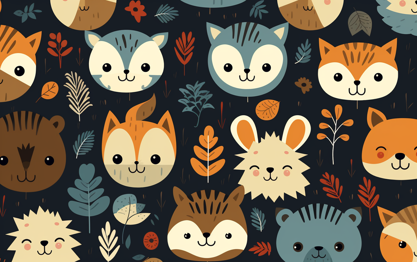 Cute animal graphic design pattern