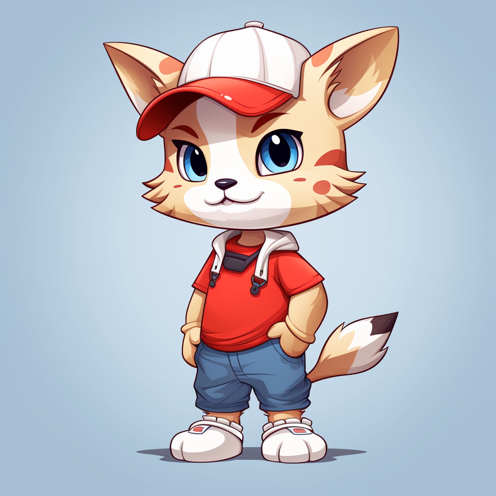 Cartoon Lynx in Cute Polo Outfit