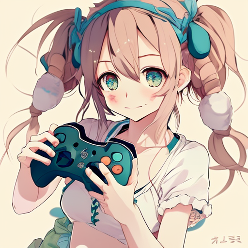 Cute Anime Girl Xbox Controller