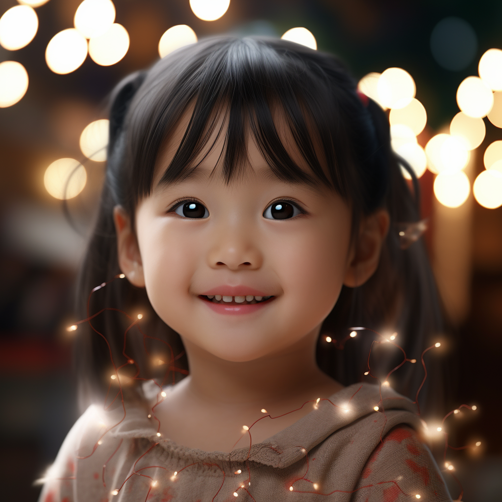 Cute Asian child with sparkling smile