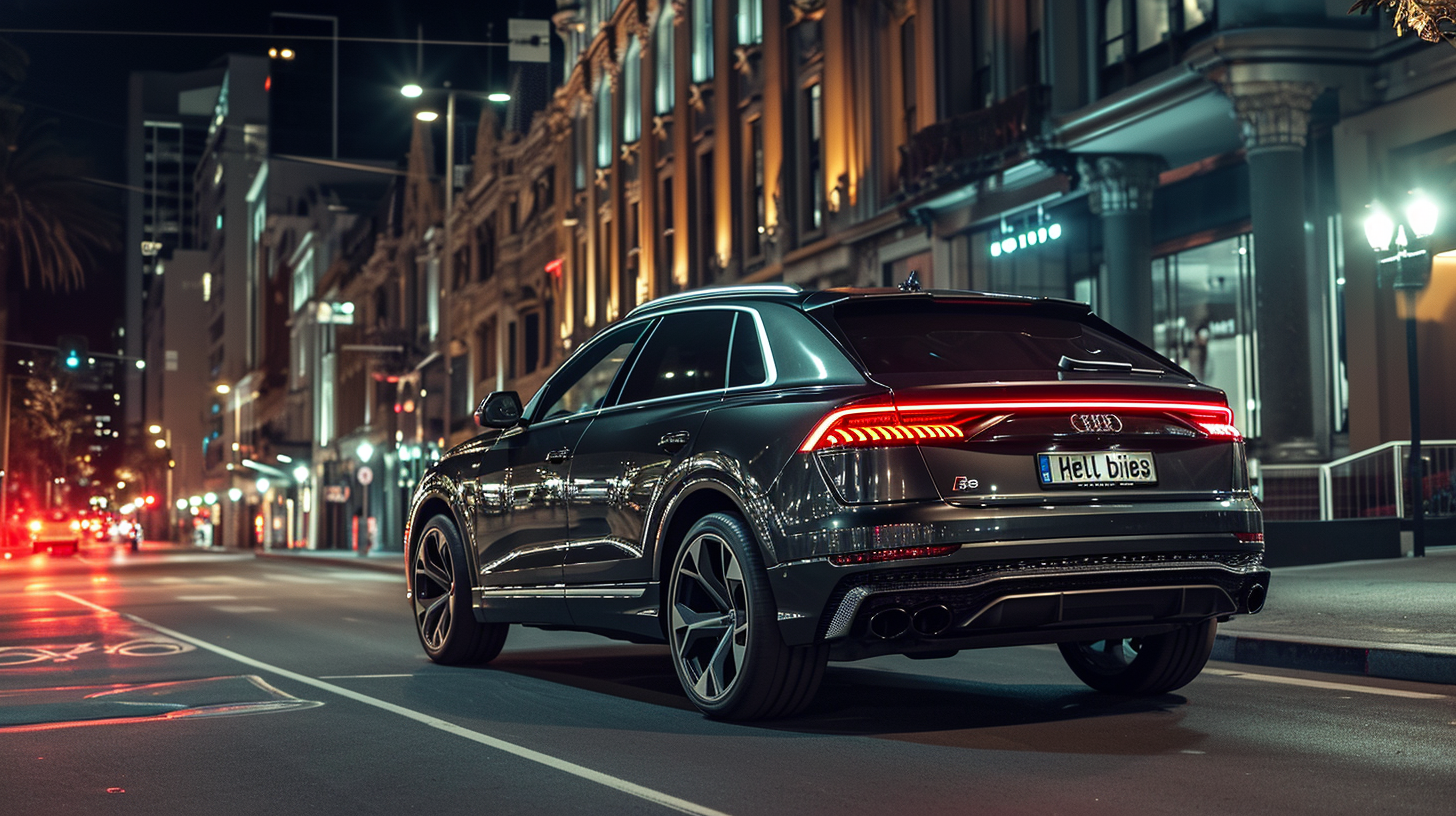 Audi Q8 with  Hellbillies  script text