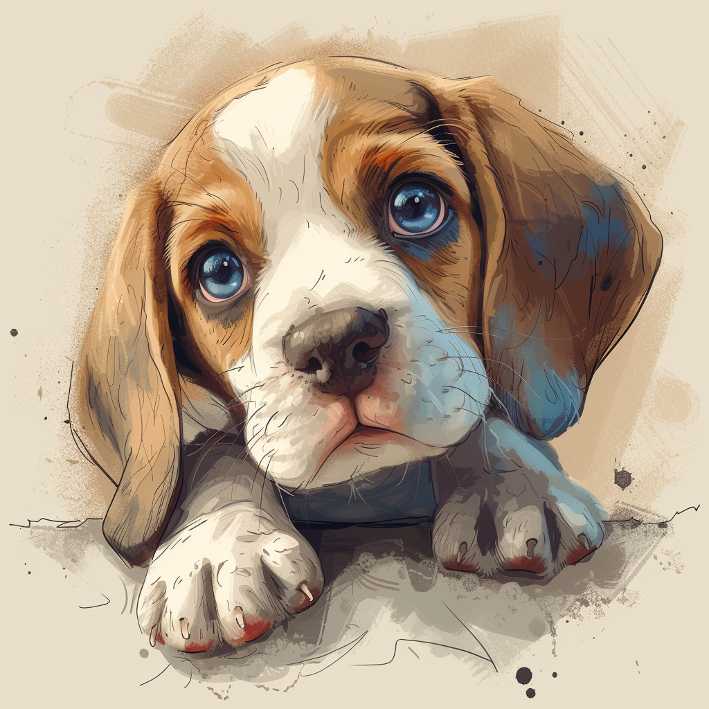 Cute baby Beagle with playful and adorable expression