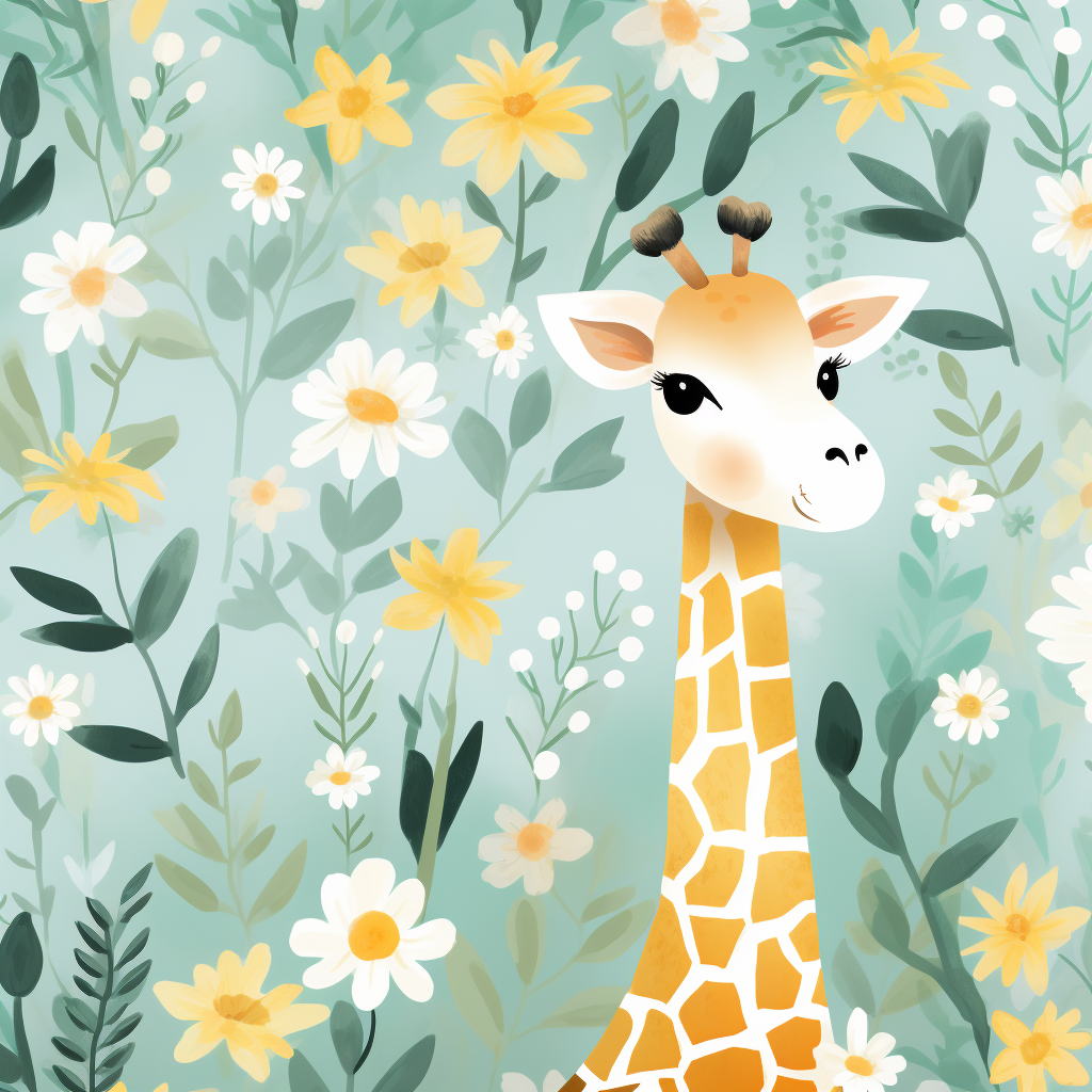 Cute Baby Boho Giraffes Pattern