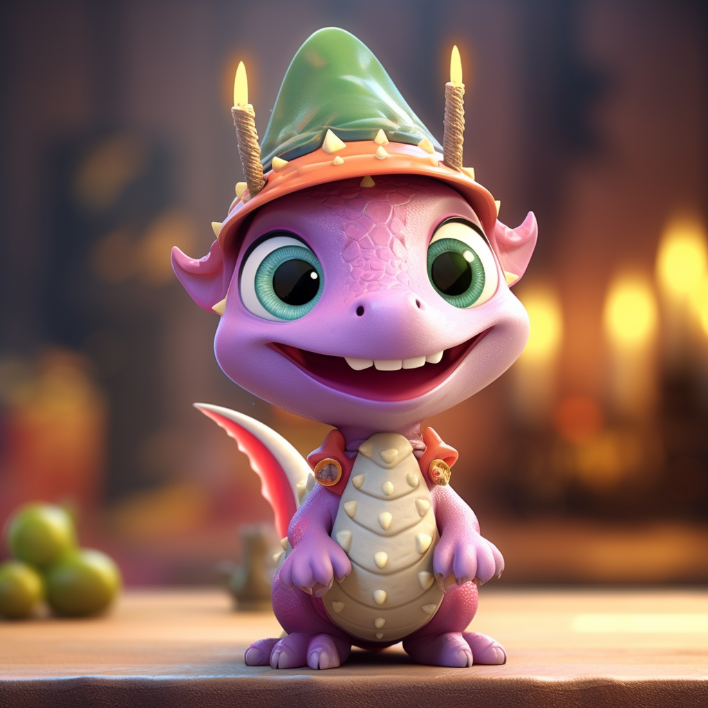 Cute Baby Dinosaur Wizard Animation