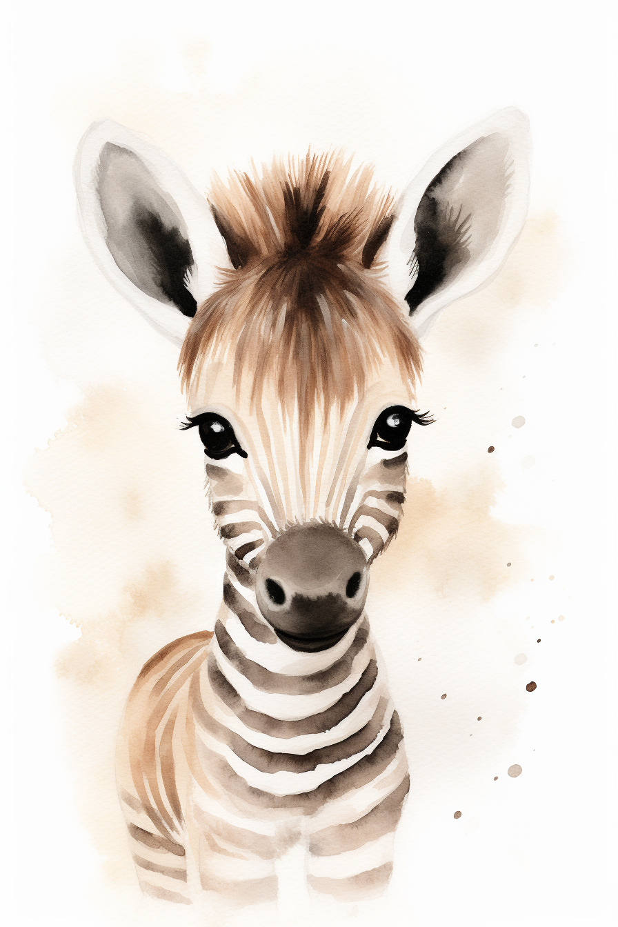 Cute baby zebra nursery art