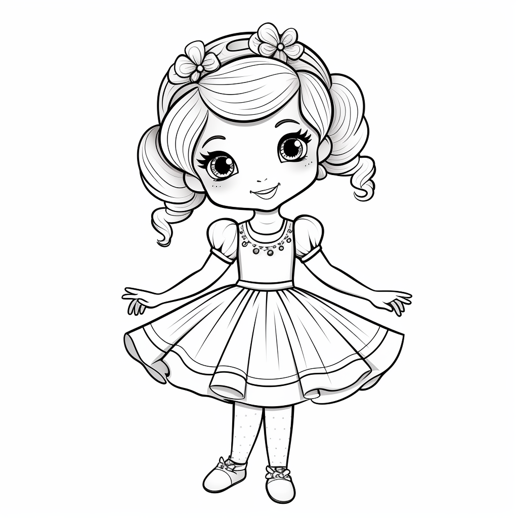 Ballerina girl coloring page