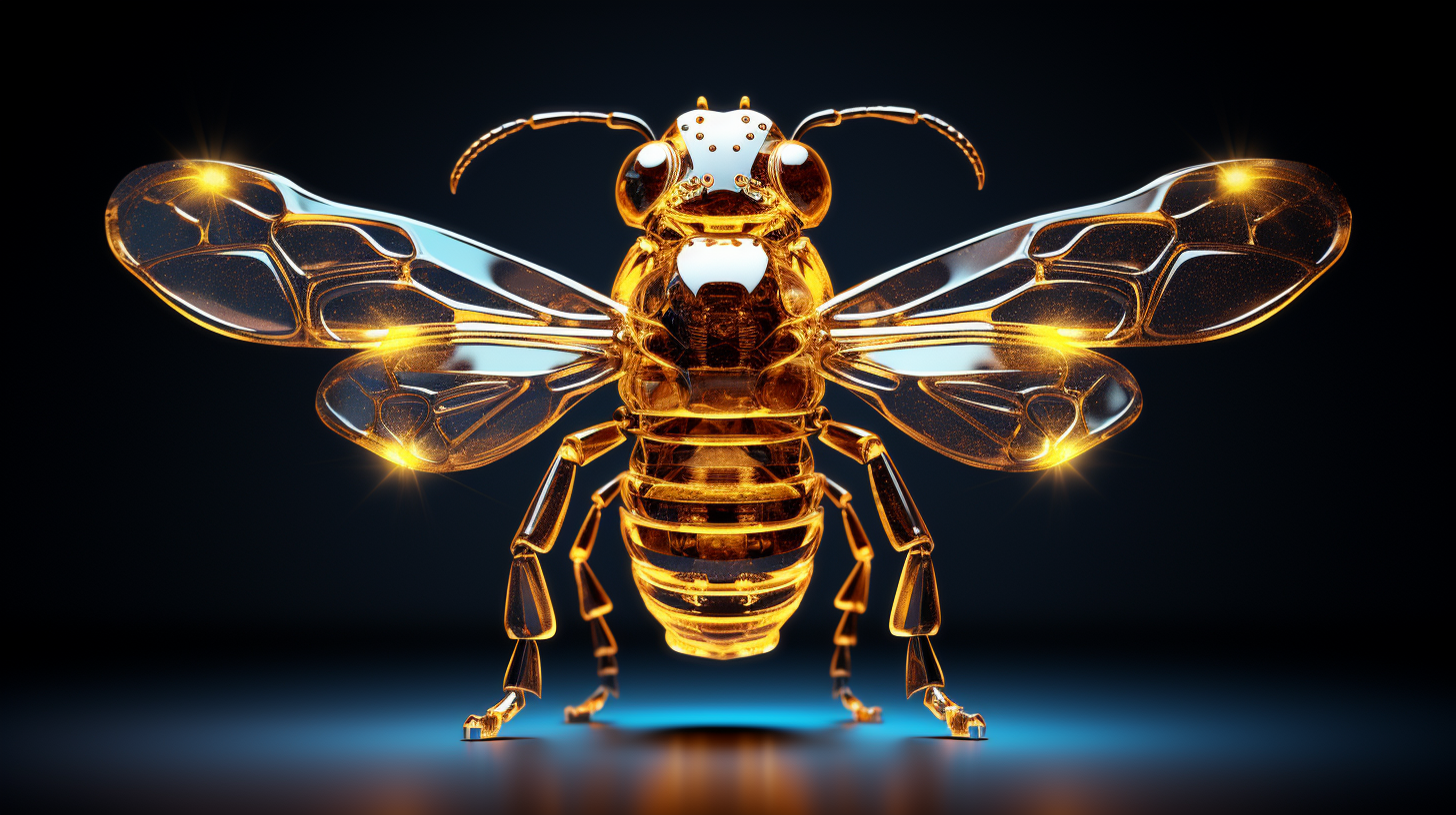 Golden Crystalline bee with Superman costume