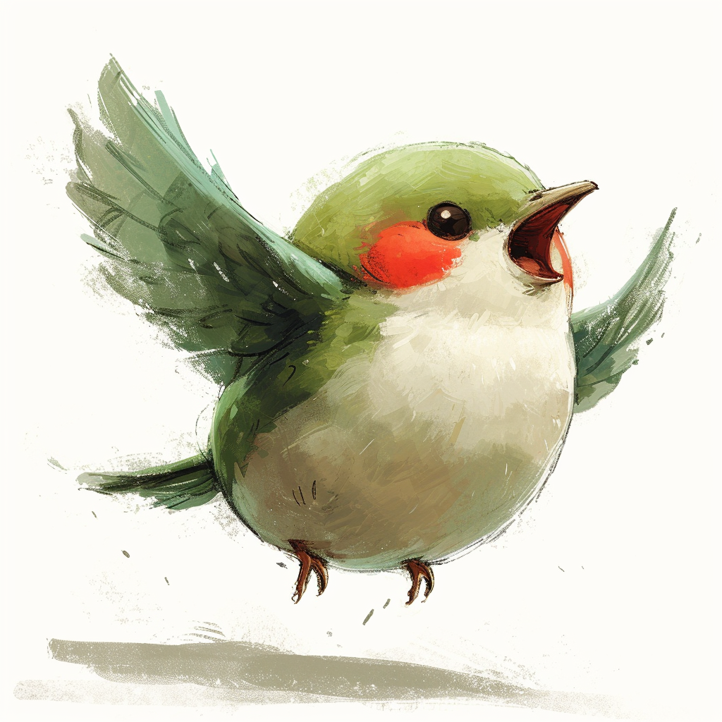 Cute bird Hayao Miyazaki style