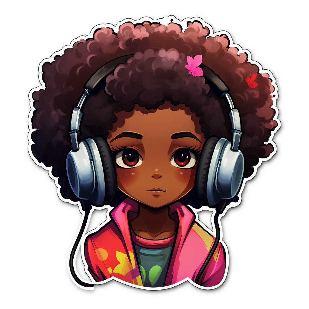 Cute black kawaii anime boy gaming