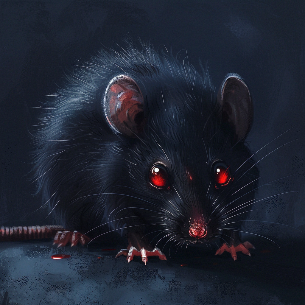 Cute Black Rat Red Eyes