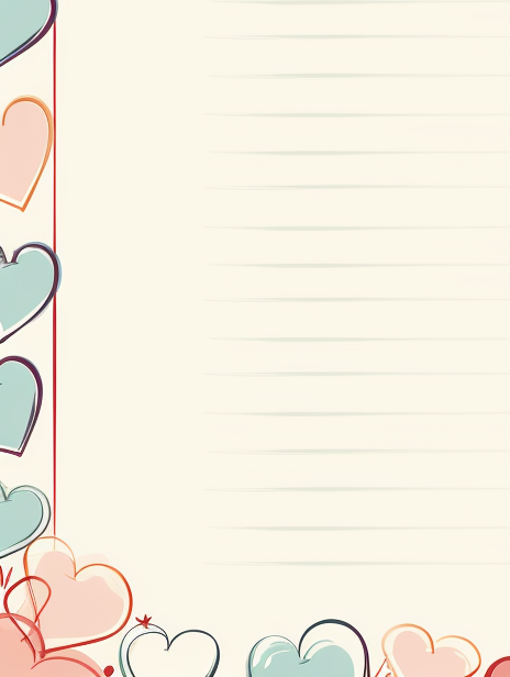 Cute love diary with cartoonish border