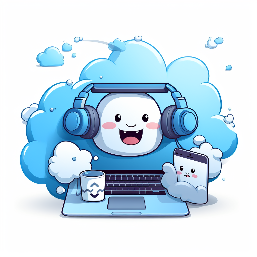 Cartoon image of cute blue communication