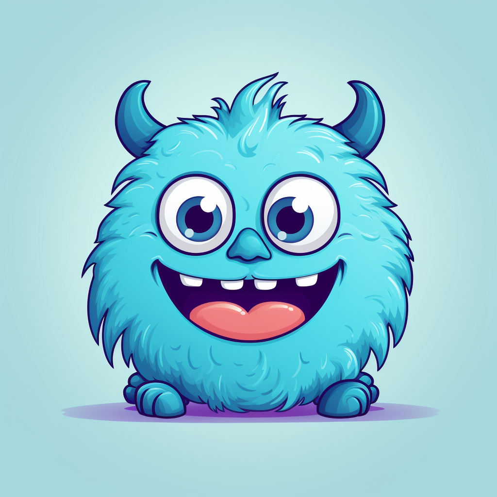 Cute blue monster character illustration