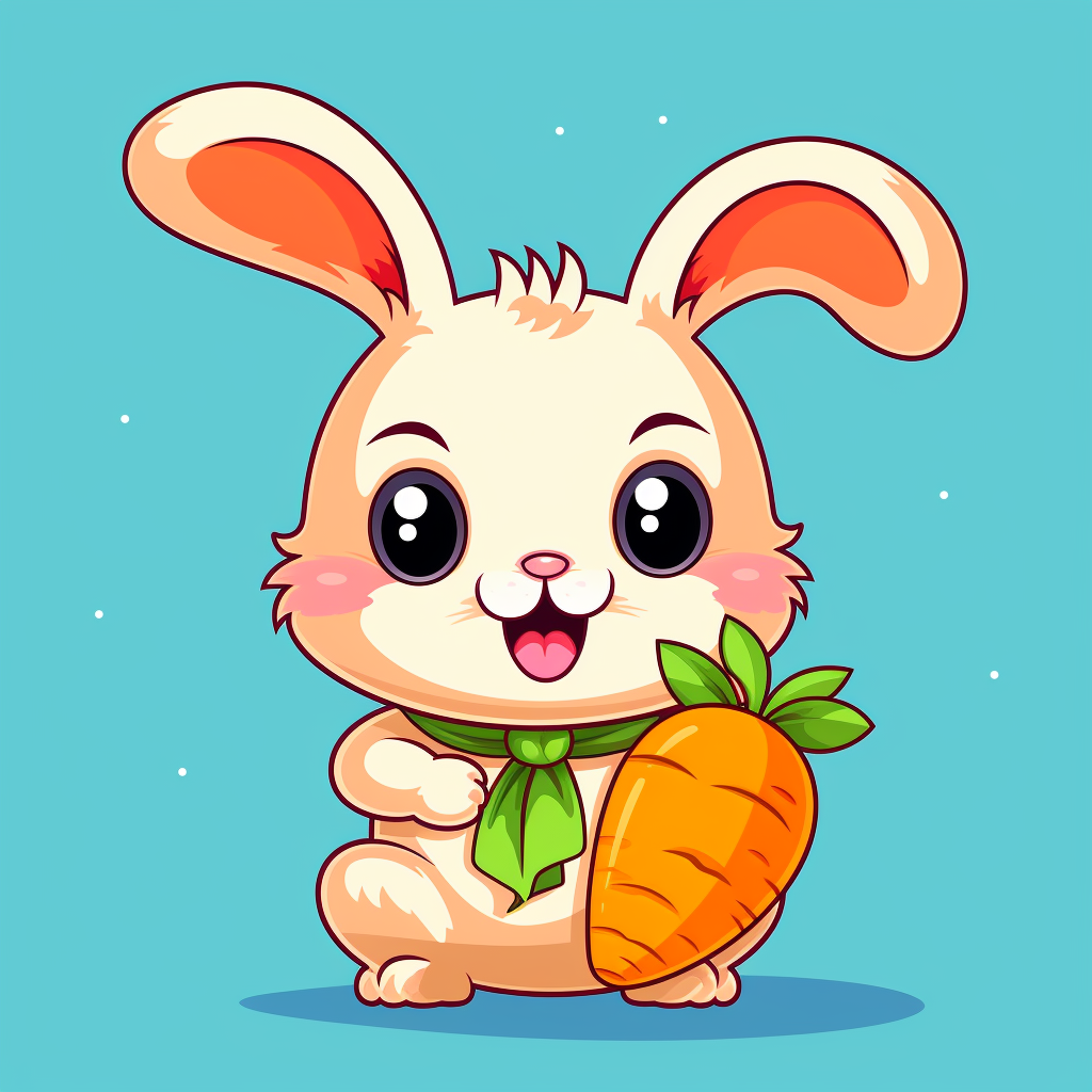 Adorable bunny munching on carrot