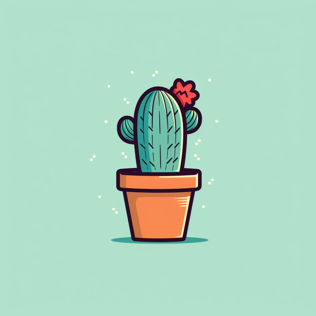 Cute cactus logo with minimal design