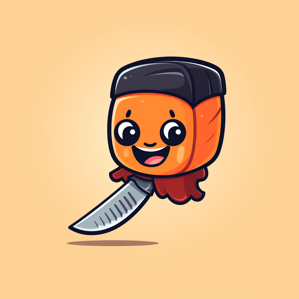 Cute cartoon butcher knife illustration