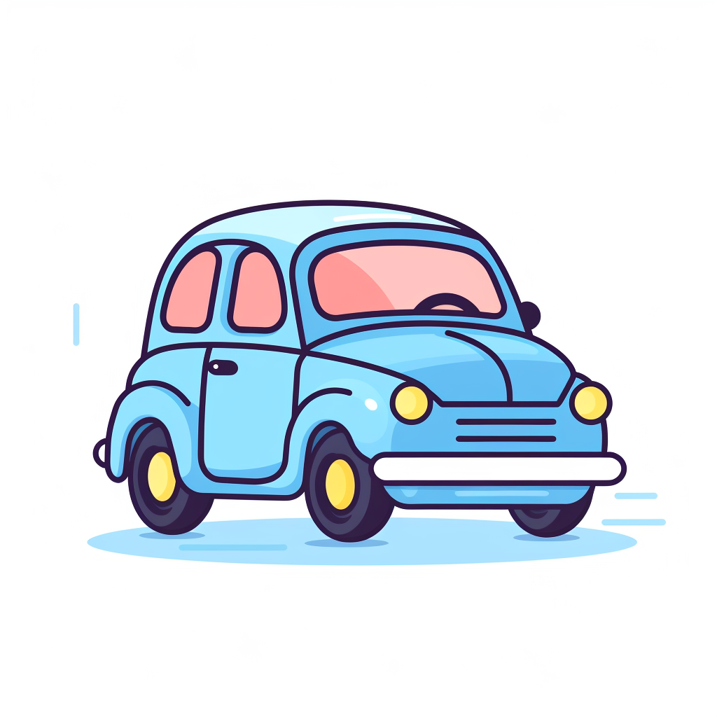 Cute cartoon car icon