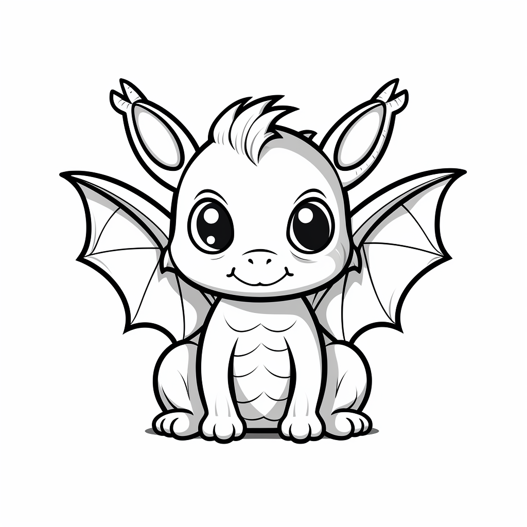 Cute Dragon Illustration Isolated on White