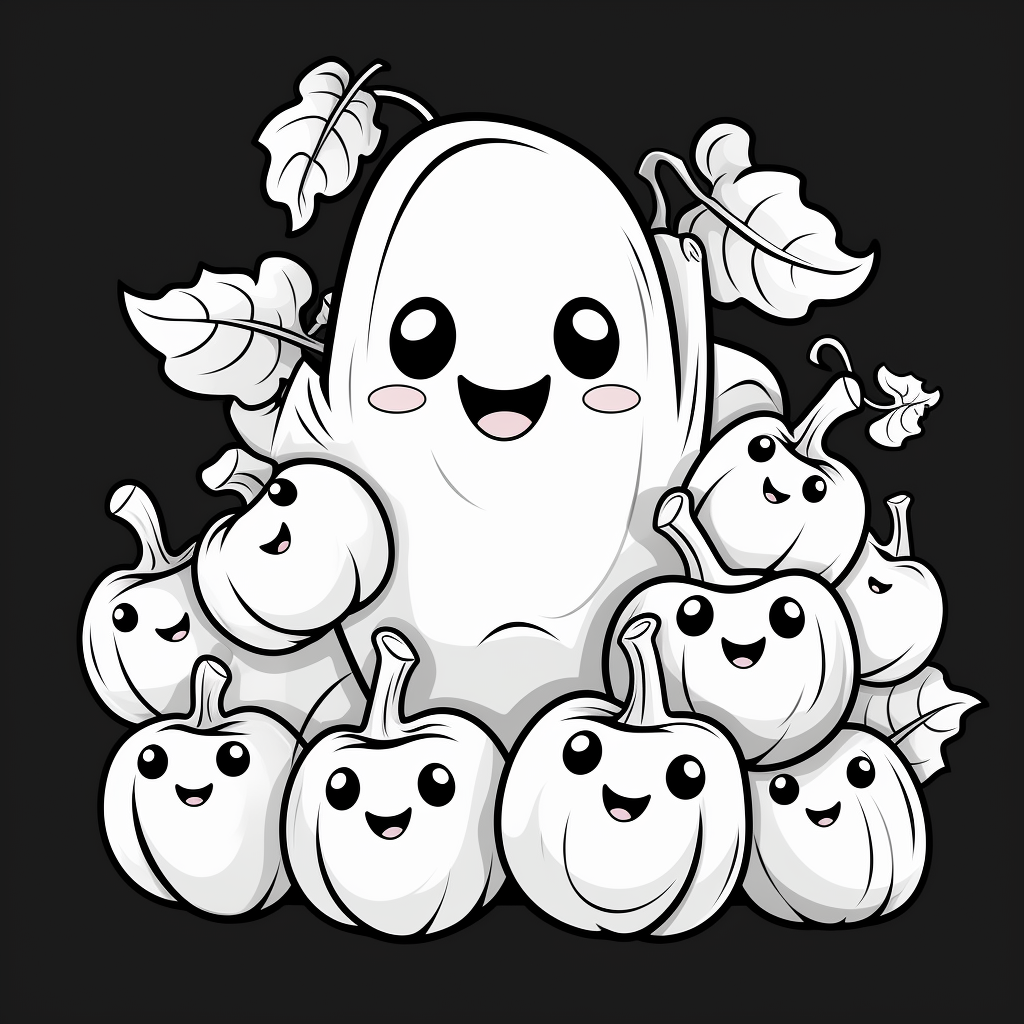 Playful cartoon ghost with bananas