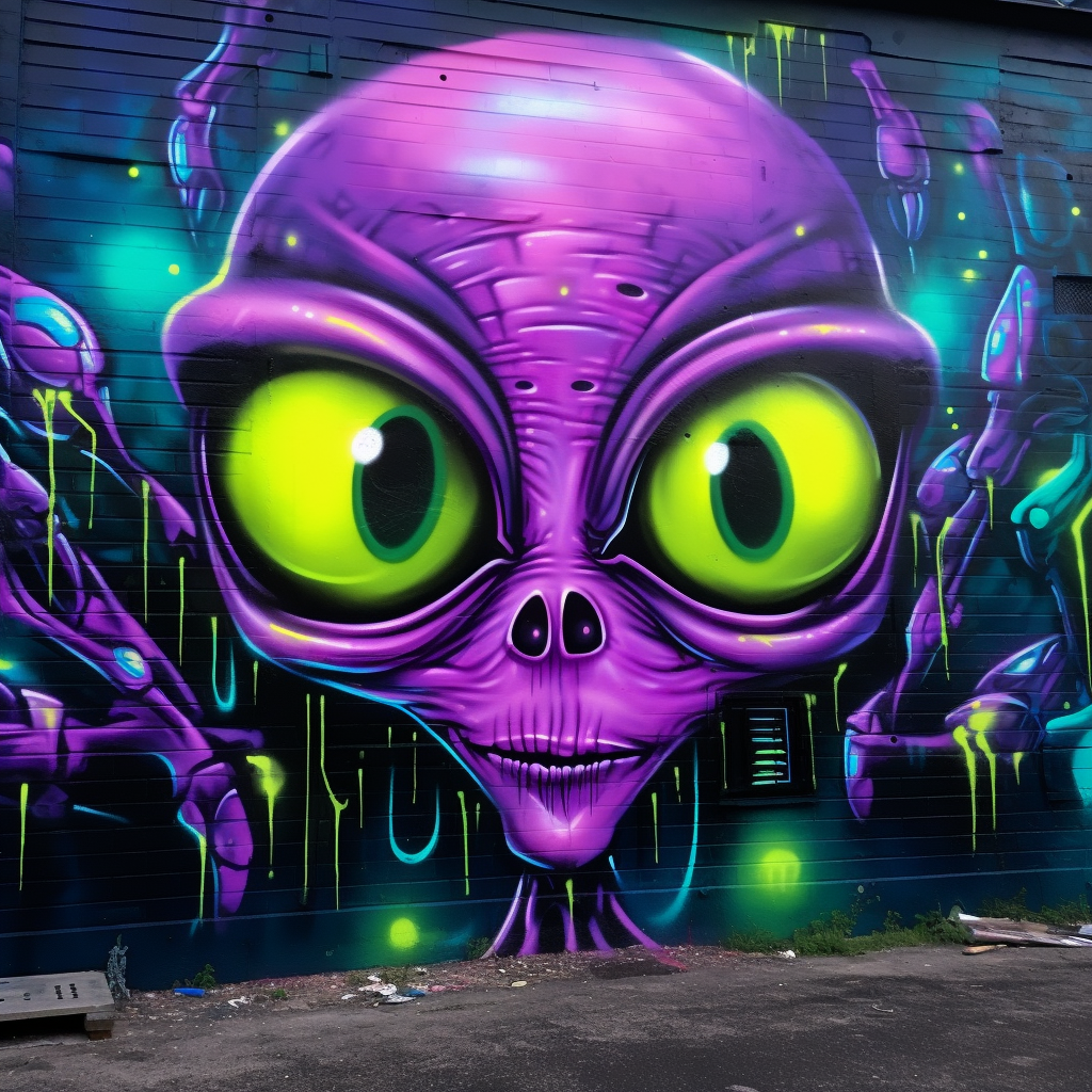 Vibrant cartoon graffiti artwork